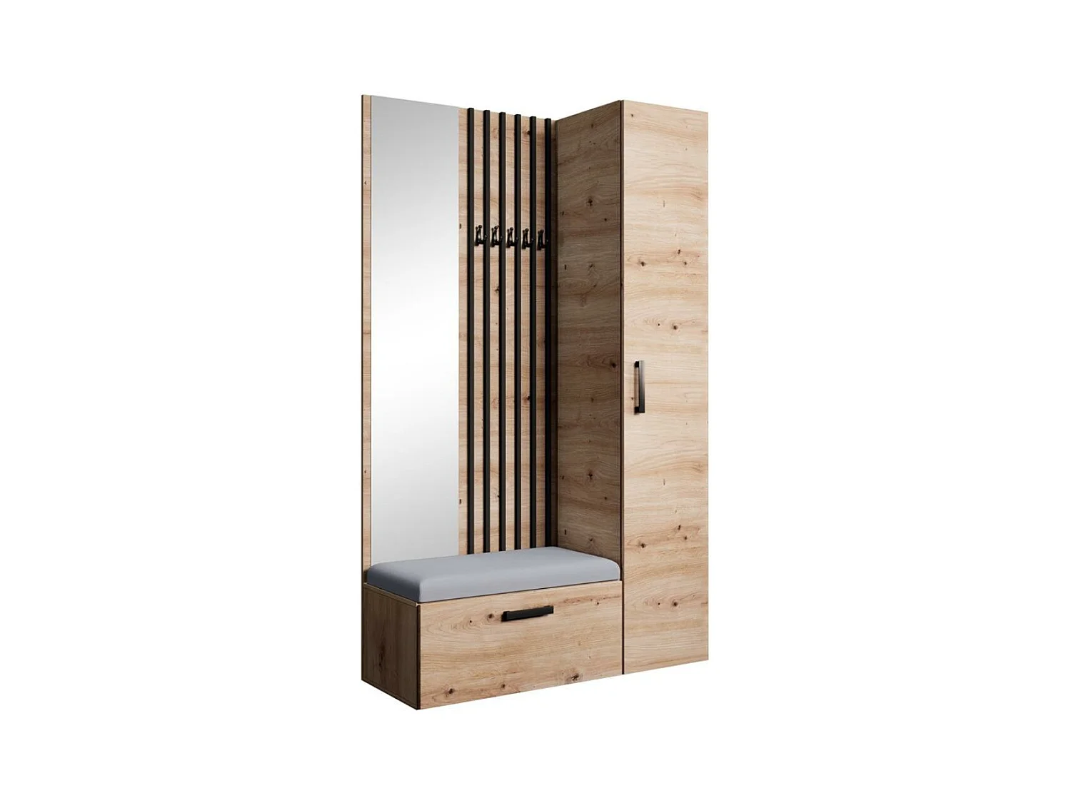 GARDEROBE Margaret II 121/203/43 avec lamelles et armoire haute