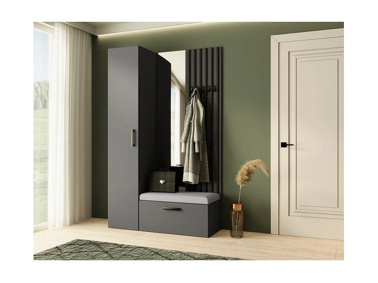GARDEROBE Margaret II 121/203/43 avec lamelles et armoire haute