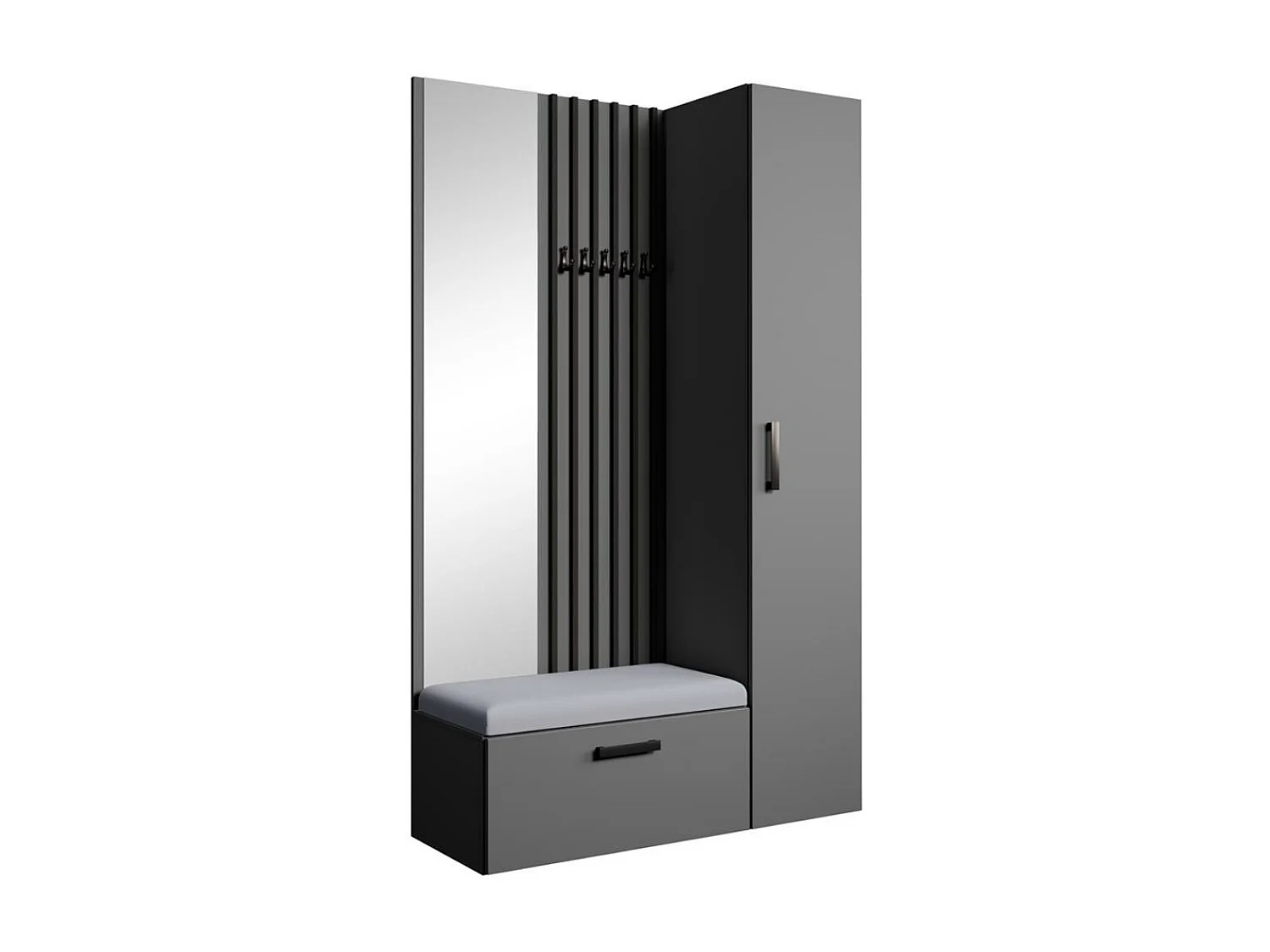 GARDEROBE Margaret II 121/203/43 avec lamelles et armoire haute