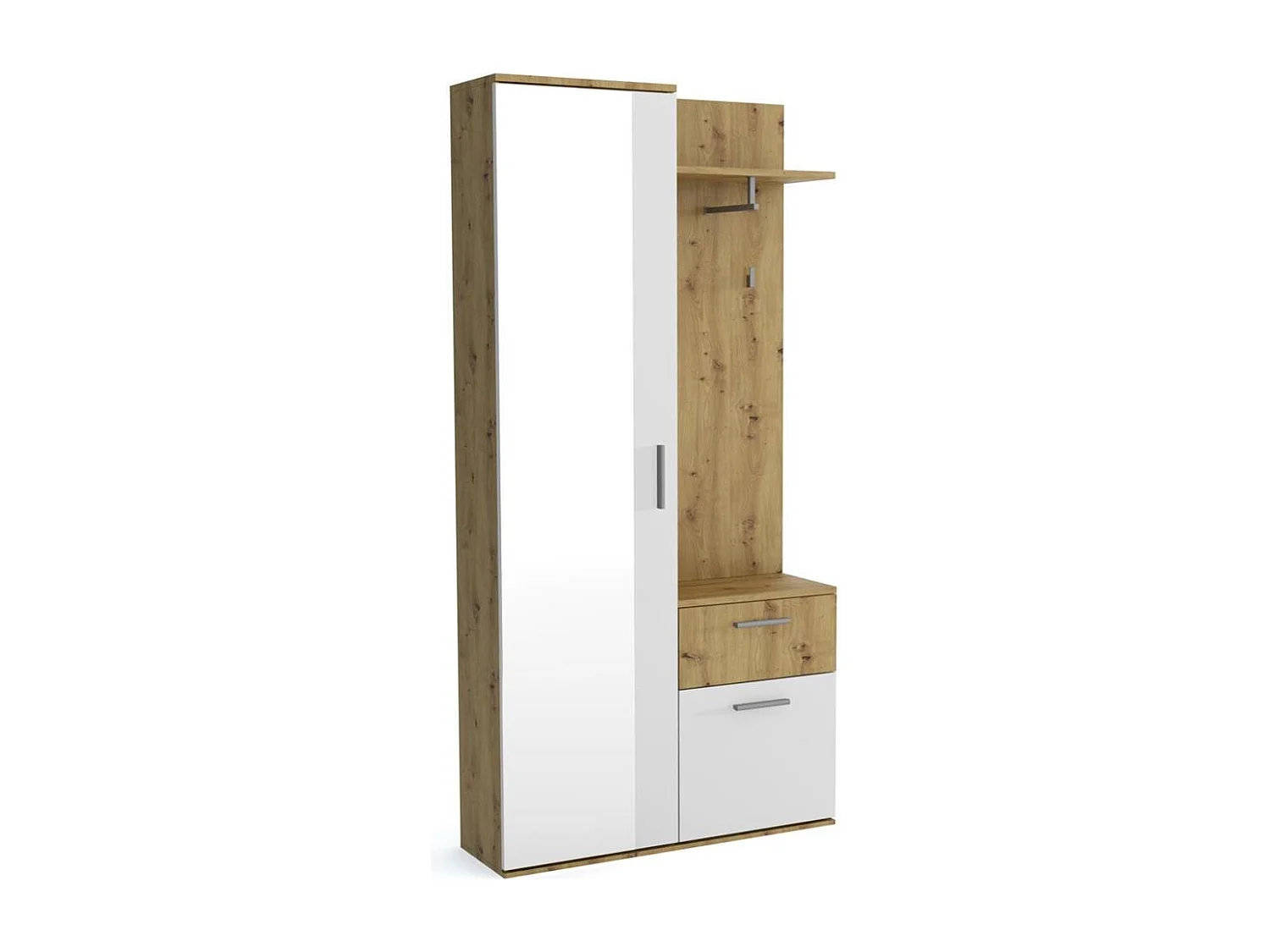GARDEROBE Justin 97/196/30 blanc+chêne Artisan