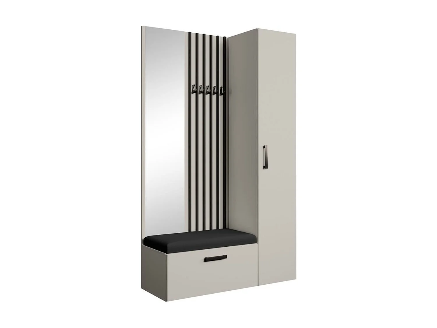 GARDEROBE Margaret II 121/203/43 avec lamelles et armoire haute