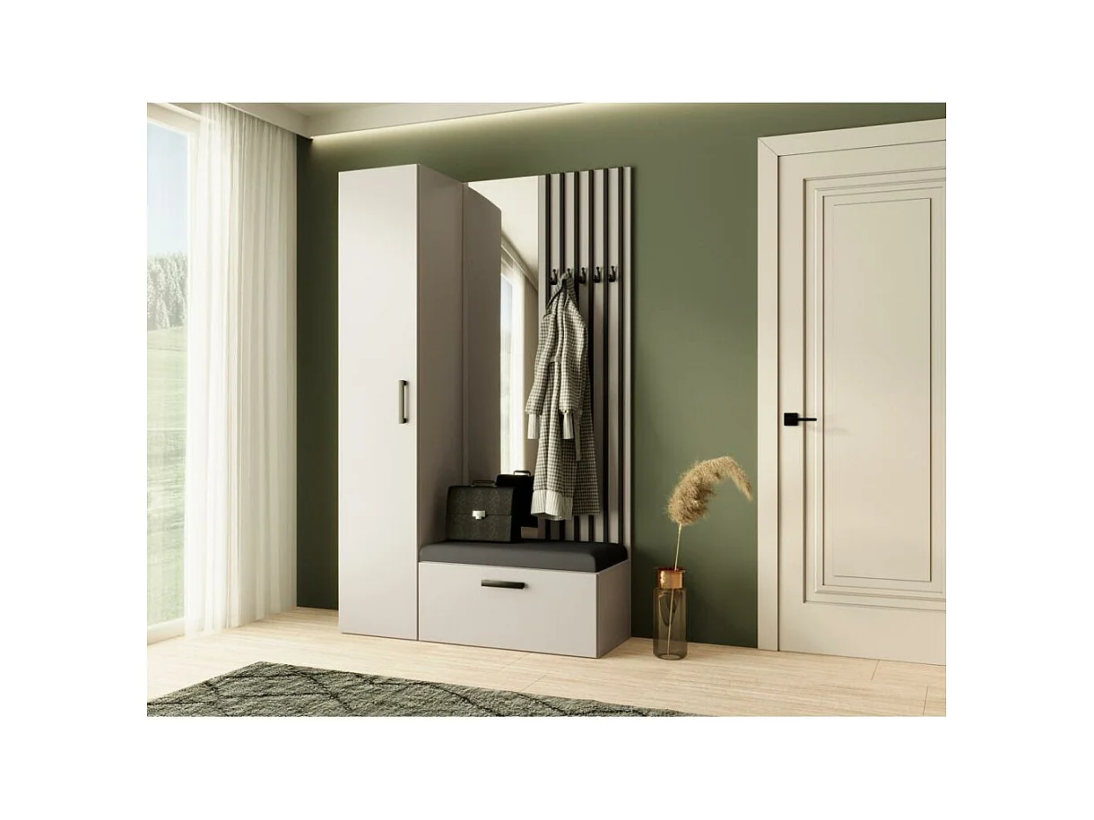 GARDEROBE Margaret II 121/203/43 avec lamelles et armoire haute