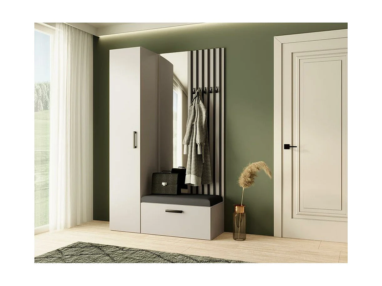 GARDEROBE Margaret II 121/203/43 avec lamelles et armoire haute