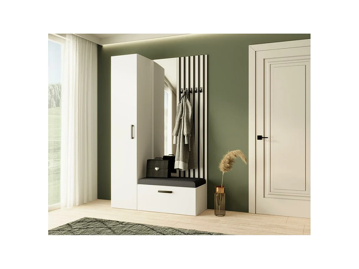 GARDEROBE Margaret II 121/203/43 avec lamelles et armoire haute