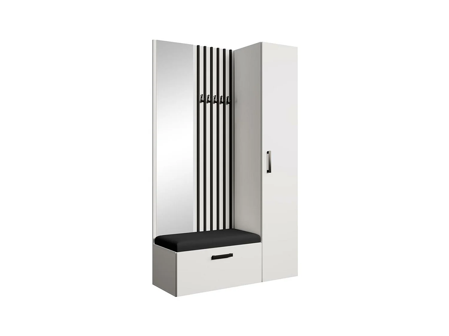 GARDEROBE Margaret II 121/203/43 avec lamelles et armoire haute