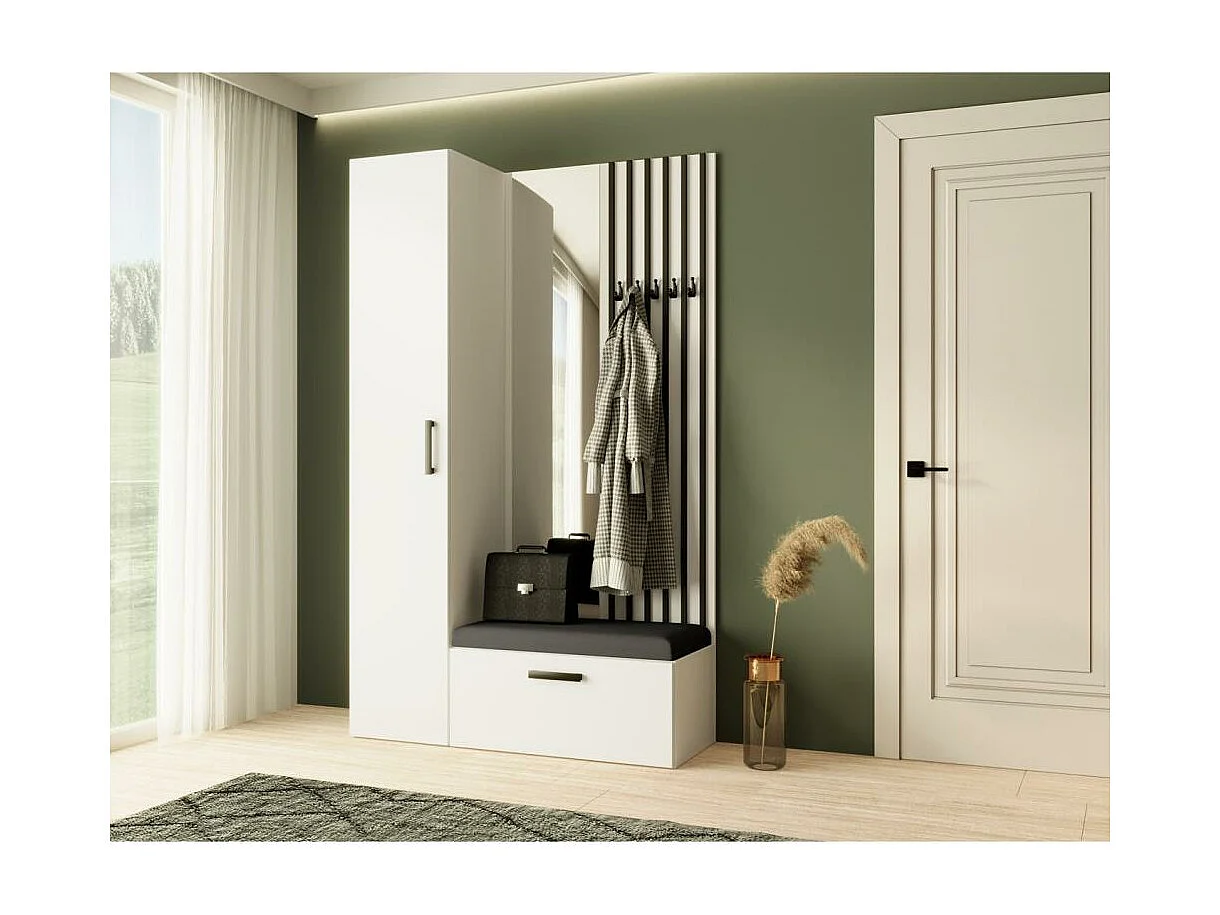GARDEROBE Margaret II 121/203/43 avec lamelles et armoire haute