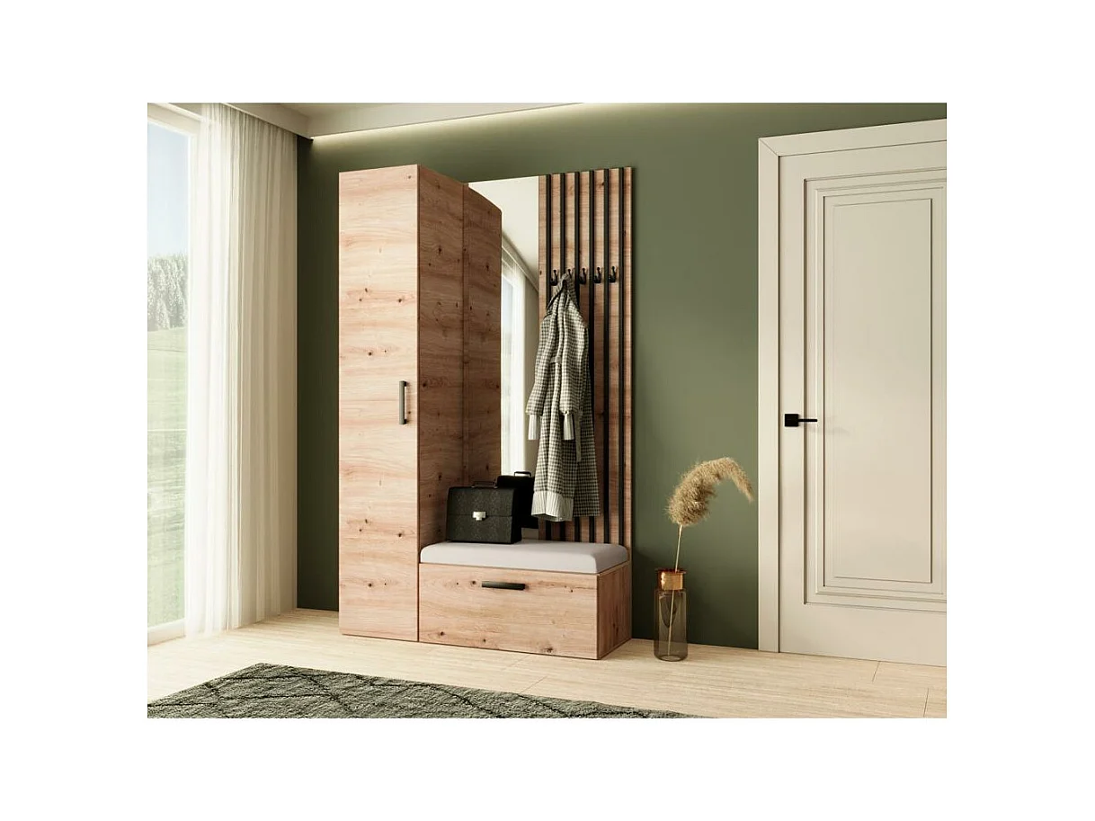 GARDEROBE Margaret II 121/203/43 mit Lamellen und Hochschrank