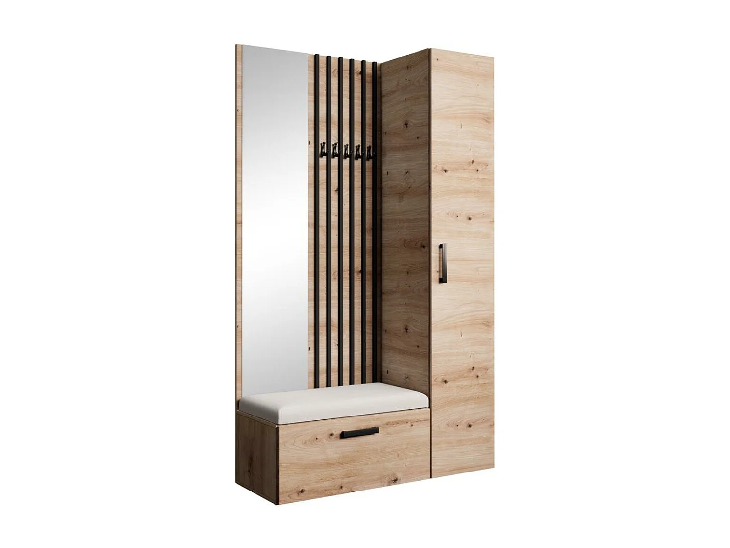 GARDEROBE Margaret II 121/203/43 avec lamelles et armoire haute