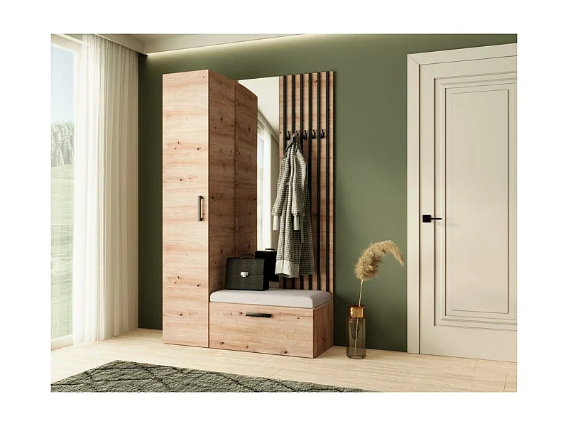 GARDEROBE Margaret II 121/203/43 mit Lamellen und Hochschrank