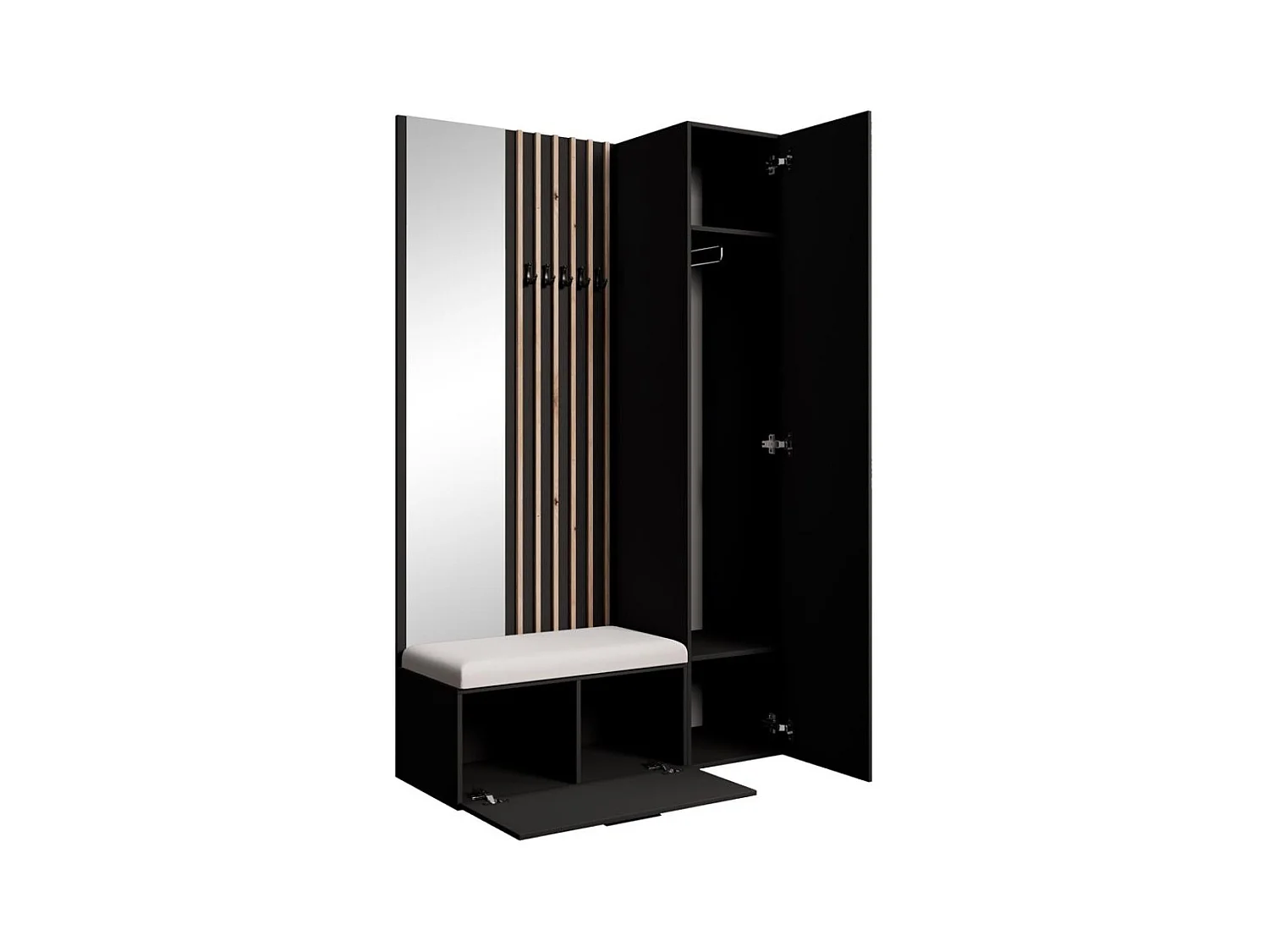 GARDEROBE Margaret II 121/203/43 avec lamelles et armoire haute