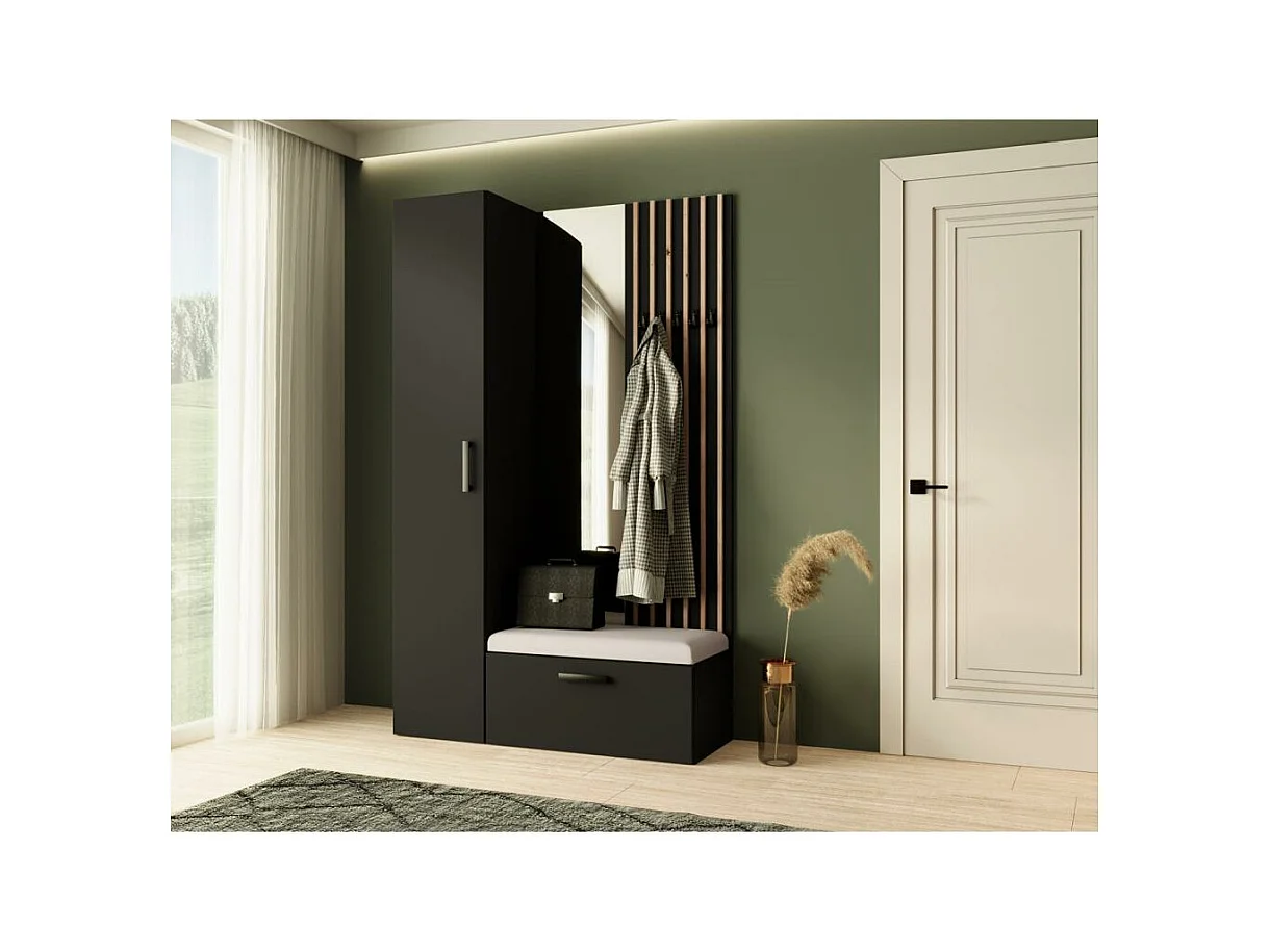 GARDEROBE Margaret II 121/203/43 mit Lamellen und Hochschrank