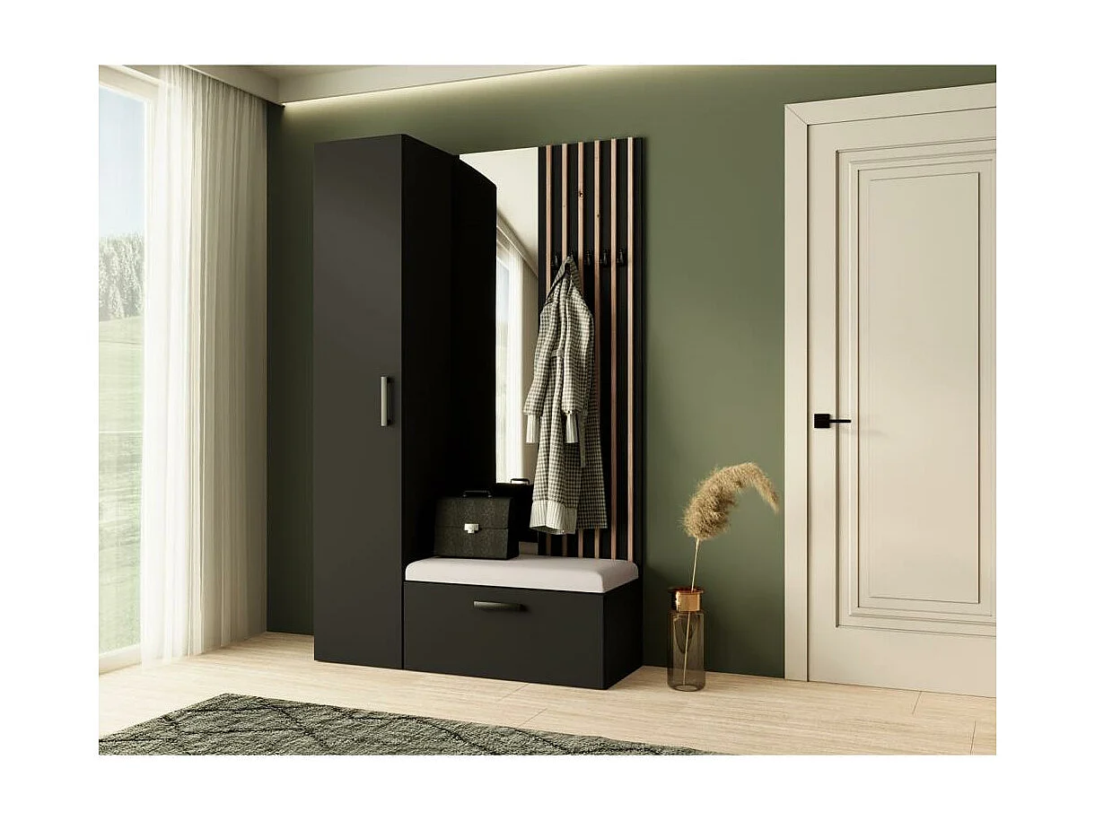 GARDEROBE Margaret II 121/203/43 avec lamelles et armoire haute