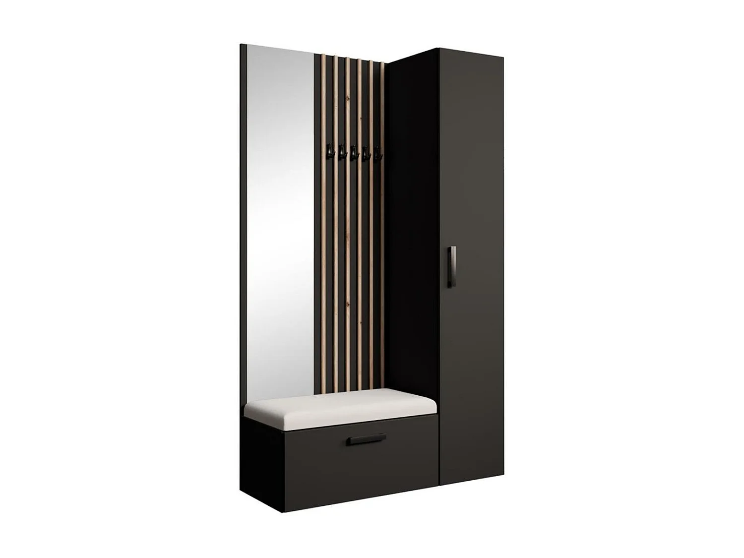 GARDEROBE Margaret II 121/203/43 avec lamelles et armoire haute