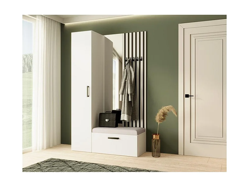 GARDEROBE Margaret II 121/203/43 mit Lamellen und Hochschrank