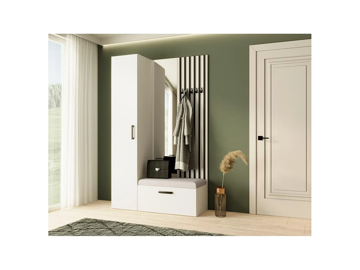 GARDEROBE Margaret II 121/203/43 mit Lamellen und Hochschrank