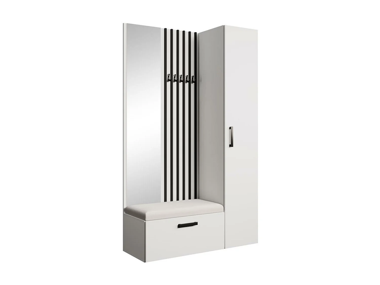 GARDEROBE Margaret II 121/203/43 avec lamelles et armoire haute