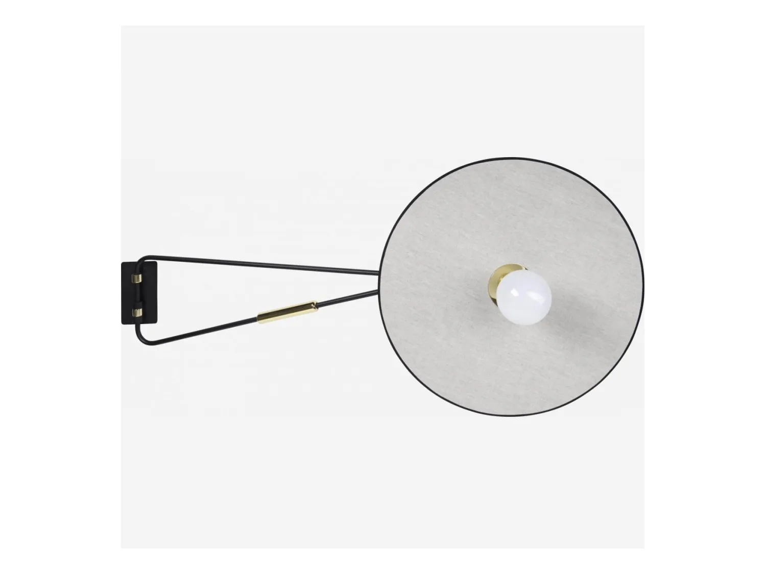 Habitat - Applique déportée en métal - 96 cm - Noir (abat-jour vendu séparément) - Gatsby