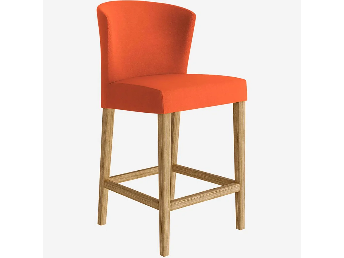Habitat - Lot de 2 chaises mi-hautes de bar en tissu - Orange - Valentina