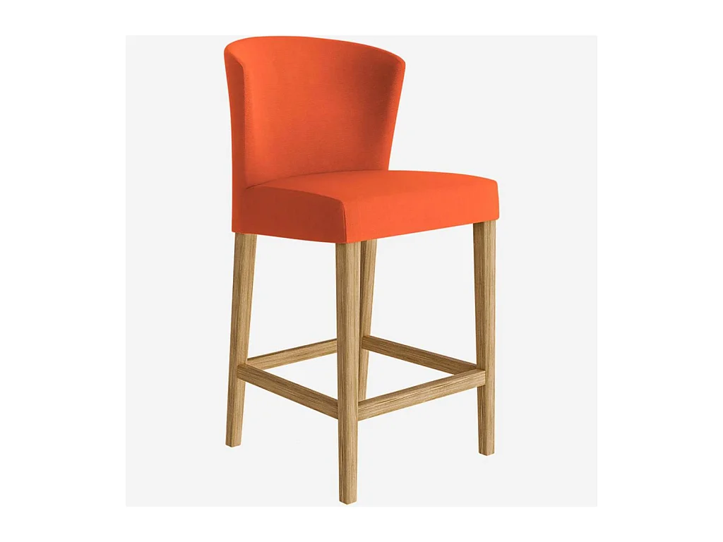 Habitat - Lot de 2 chaises mi-hautes de bar en tissu - Orange - Valentina