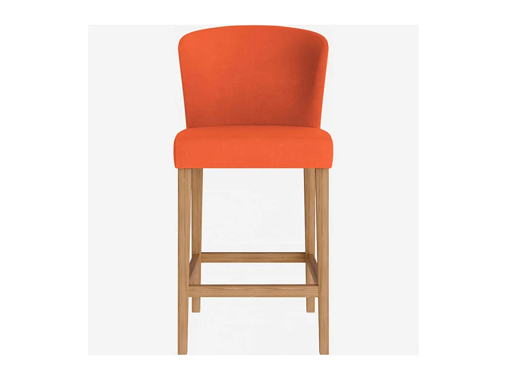 Habitat - Lot de 2 chaises mi-hautes de bar en tissu - Orange - Valentina