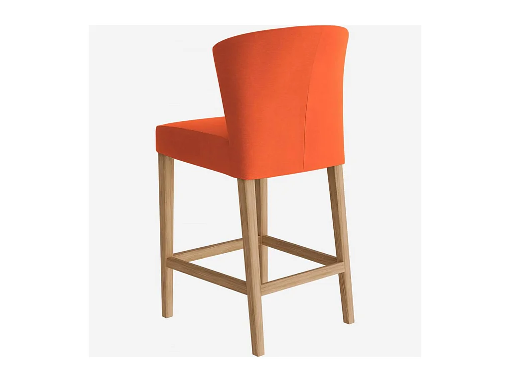Habitat - Lot de 2 chaises mi-hautes de bar en tissu - Orange - Valentina