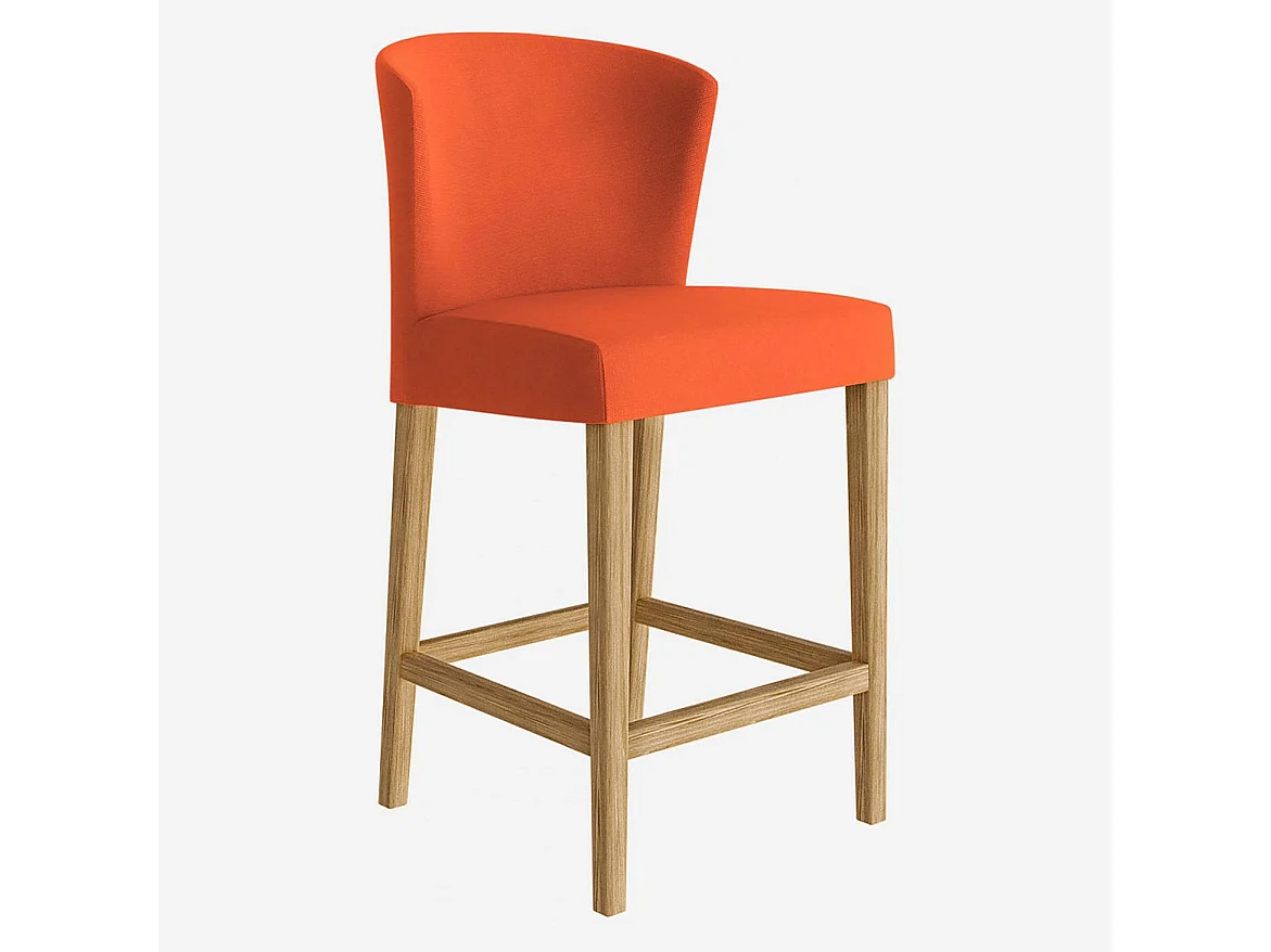 Chaise mi-haute de bar en tissu - Orange