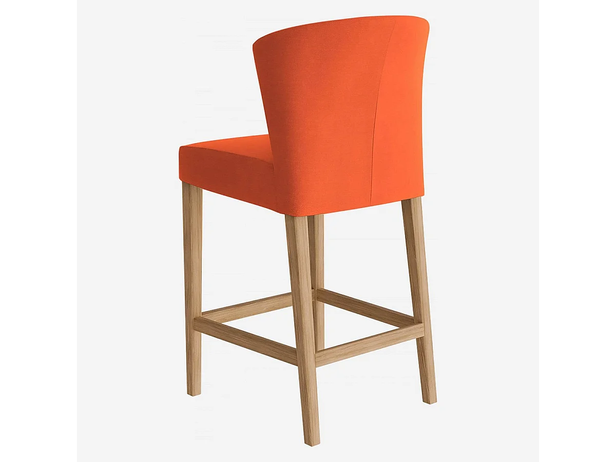Chaise mi-haute de bar en tissu - Orange