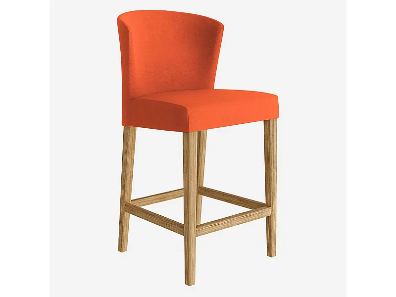 Habitat - Lot de 2 chaises mi-hautes de bar en tissu - Orange - Valentina