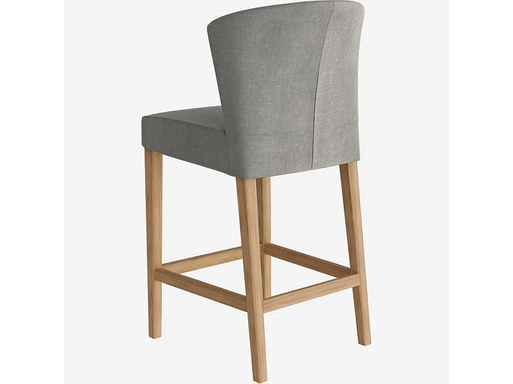 Habitat - Lot de 2 chaises mi-hautes de bar en tissu - Gris - Valentina