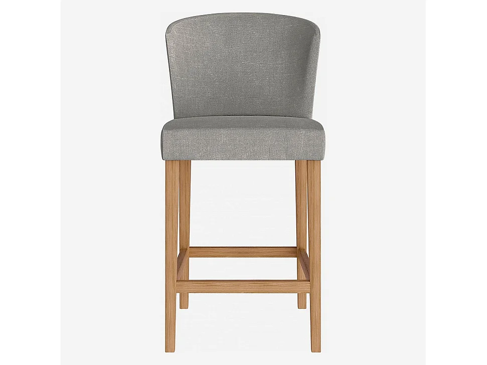 Habitat - Lot de 2 chaises mi-hautes de bar en tissu - Gris - Valentina