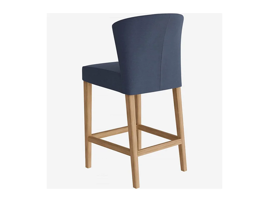 Habitat - Lot de 2 chaises mi-hautes de bar en tissu - Bleu - Valentina