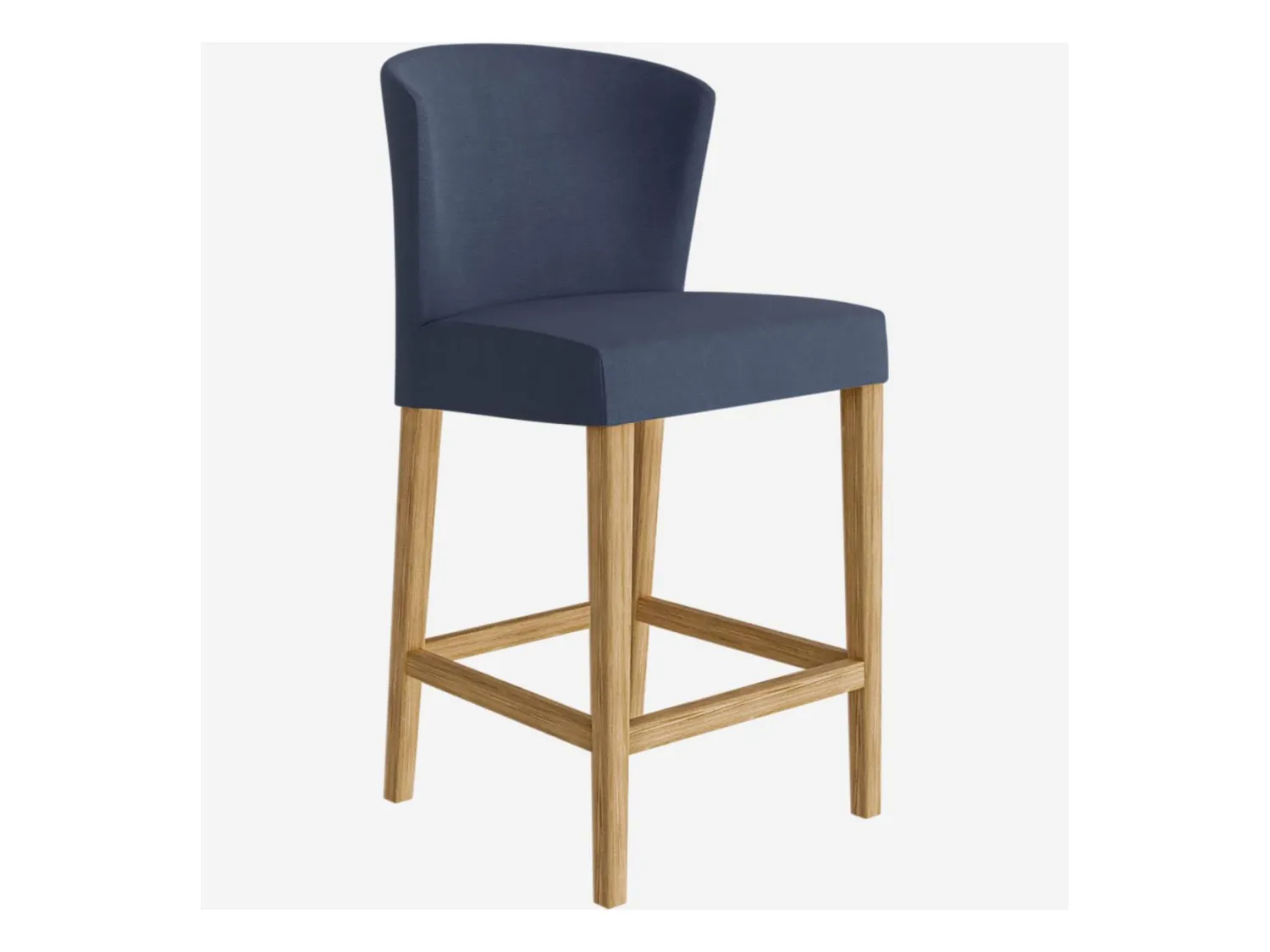 Habitat - Lot de 2 chaises mi-hautes de bar en tissu - Bleu - Valentina
