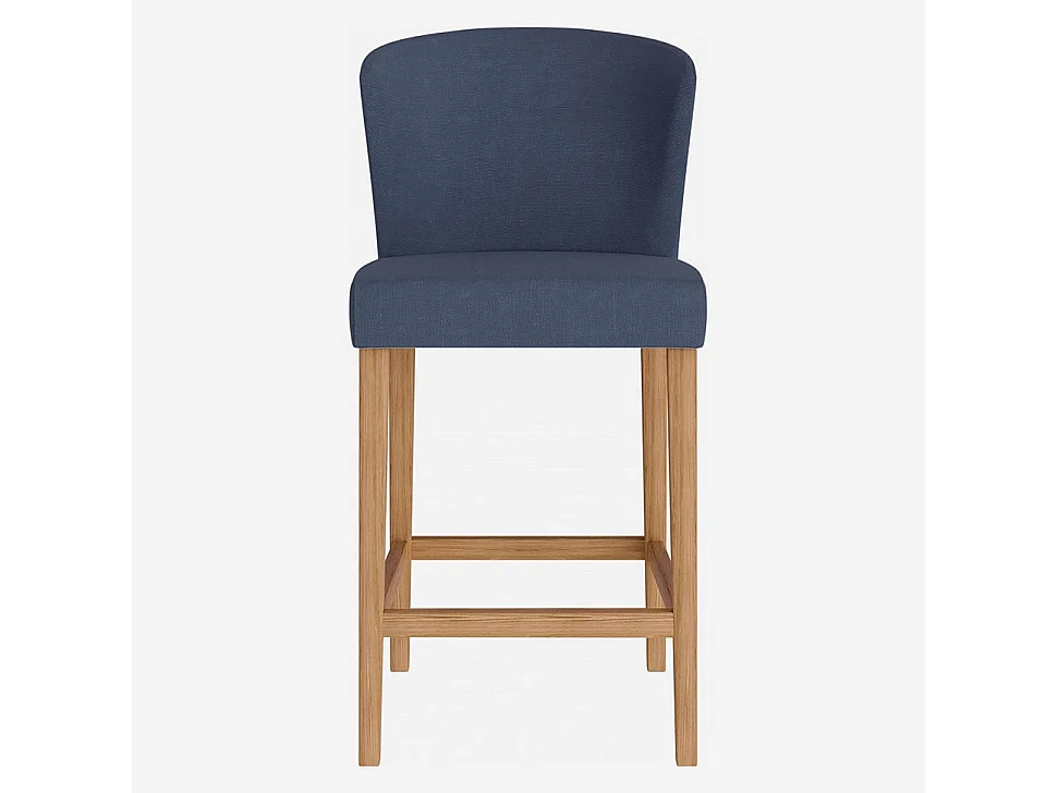 Habitat - Lot de 2 chaises mi-hautes de bar en tissu - Bleu - Valentina