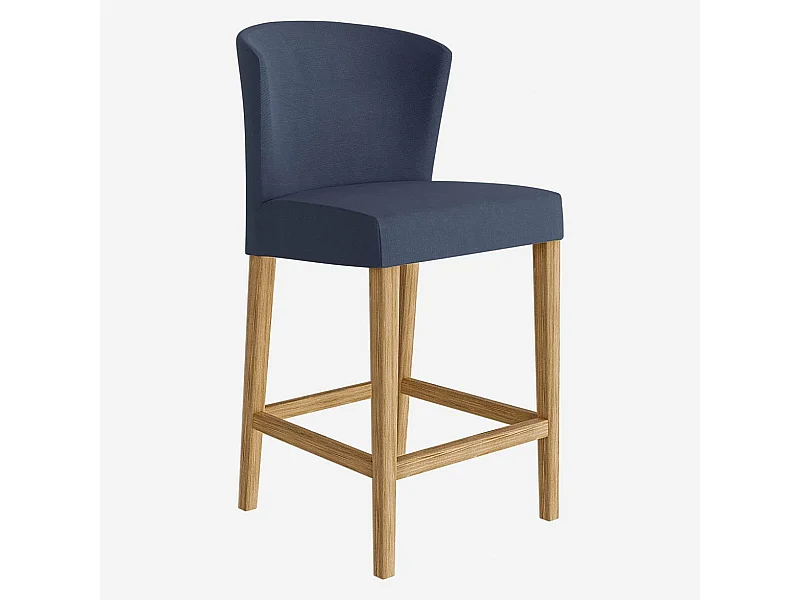 Habitat - Lot de 2 chaises mi-hautes de bar en tissu - Bleu - Valentina