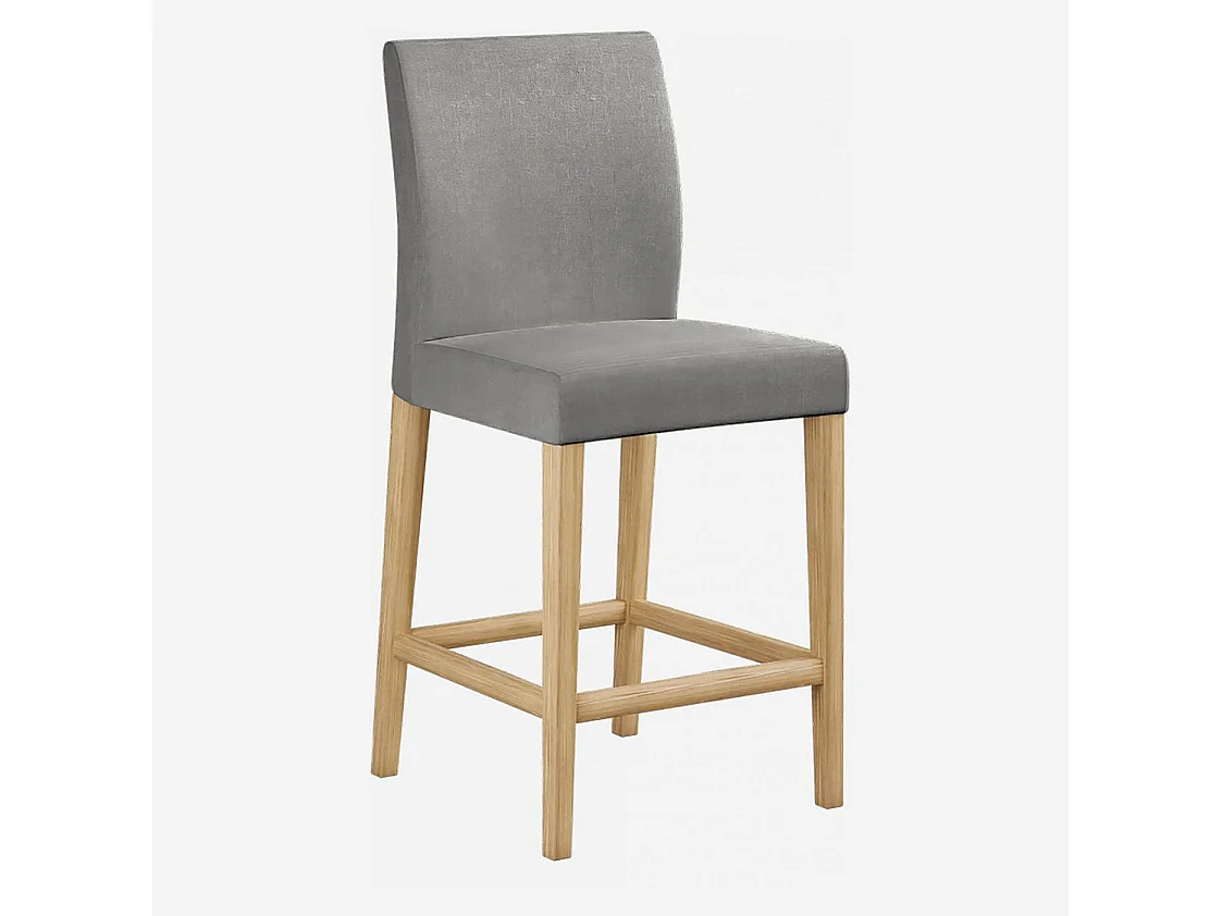 Habitat - Chaise mi-haute de bar en tissu - Gris - Eleonora