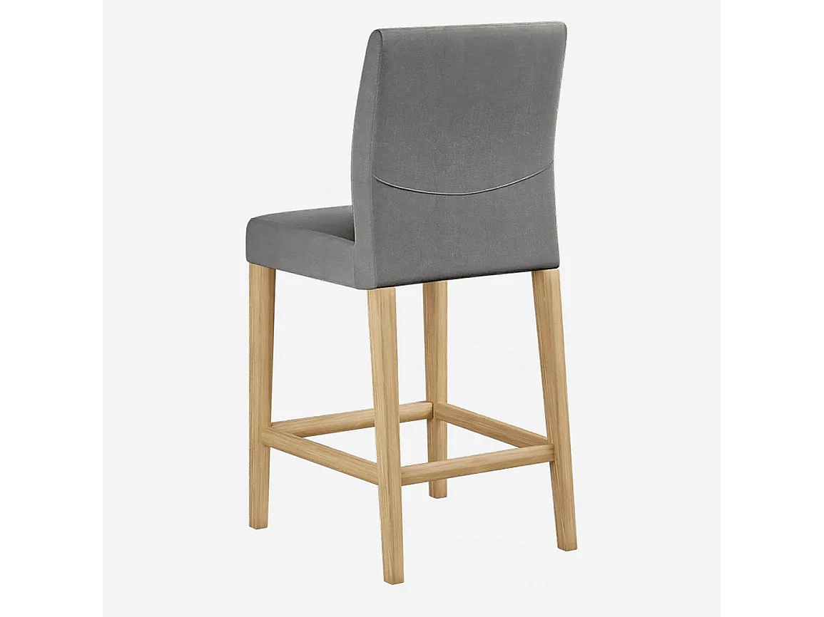 Habitat - Chaise mi-haute de bar en tissu - Gris - Eleonora