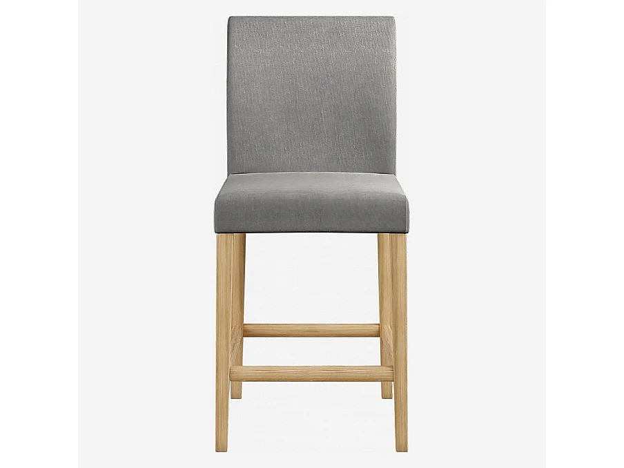 Chaise mi-haute de bar en tissu - Gris