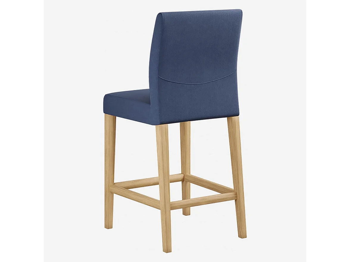 Chaise mi-haute de bar en tissu - Bleu
