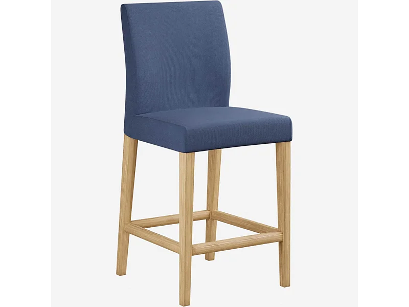 Habitat - Chaise mi-haute de bar en tissu - Bleu - Eleonora