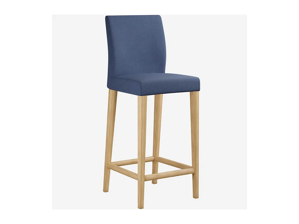 Habitat - Chaise haute de bar en tissu - Bleu - Eleonora
