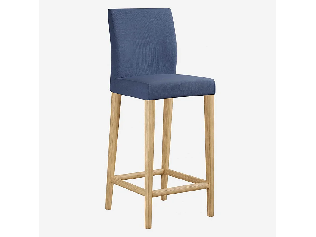 Habitat - Chaise haute de bar en tissu - Bleu - Eleonora
