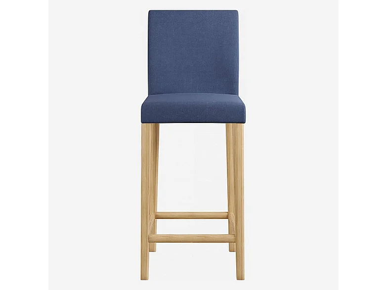 Chaise haute de bar en tissu - Bleu