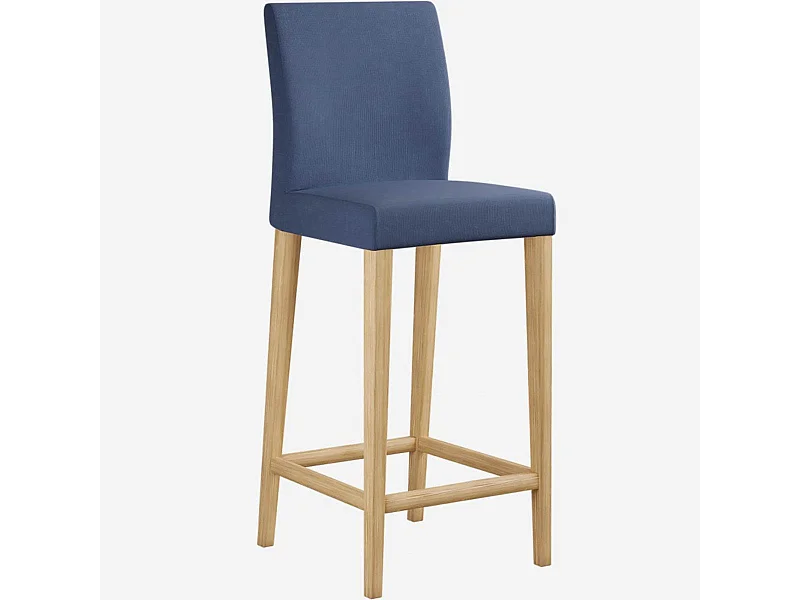 Habitat - Chaise haute de bar en tissu - Bleu - Eleonora