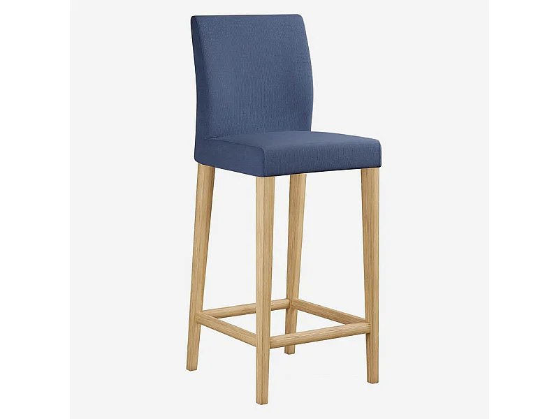 Habitat - Chaise haute de bar en tissu - Bleu - Eleonora