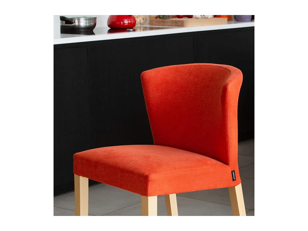 Habitat - Lot de 2 chaises hautes de bar en tissu - Orange - Valentina