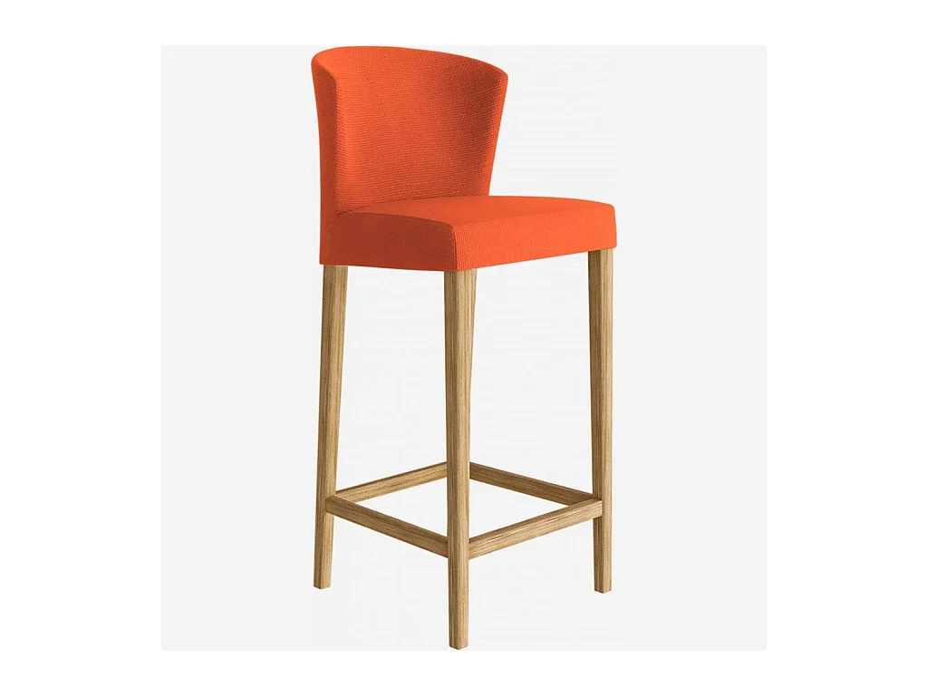 Habitat - Lot de 2 chaises hautes de bar en tissu - Orange - Valentina