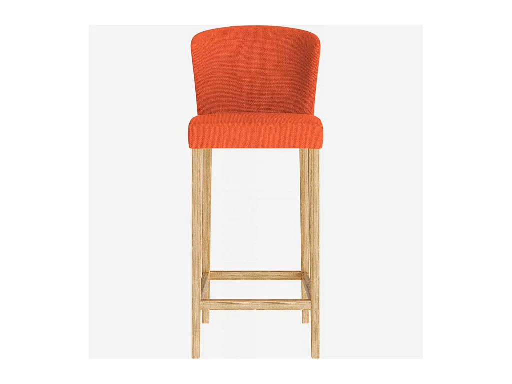 Habitat - Lot de 2 chaises hautes de bar en tissu - Orange - Valentina