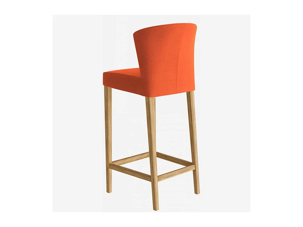 Habitat - Lot de 2 chaises hautes de bar en tissu - Orange - Valentina