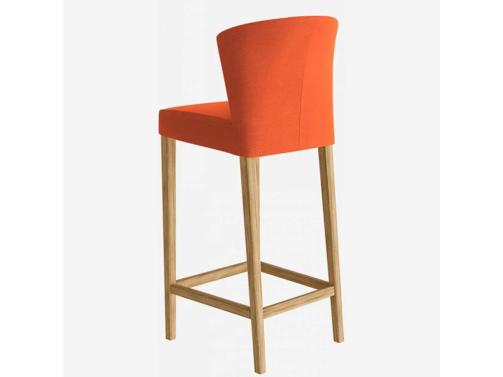 Habitat - Lot de 2 chaises hautes de bar en tissu - Orange - Valentina