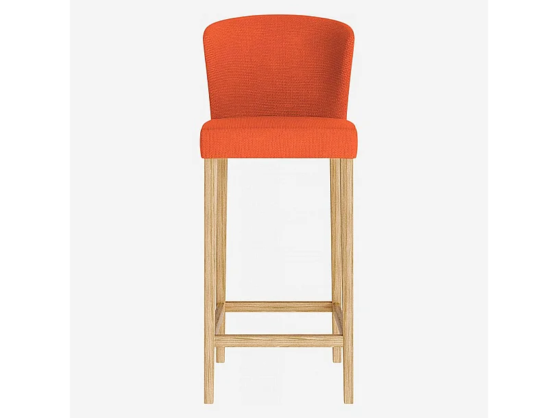 Habitat - Lot de 2 chaises hautes de bar en tissu - Orange - Valentina